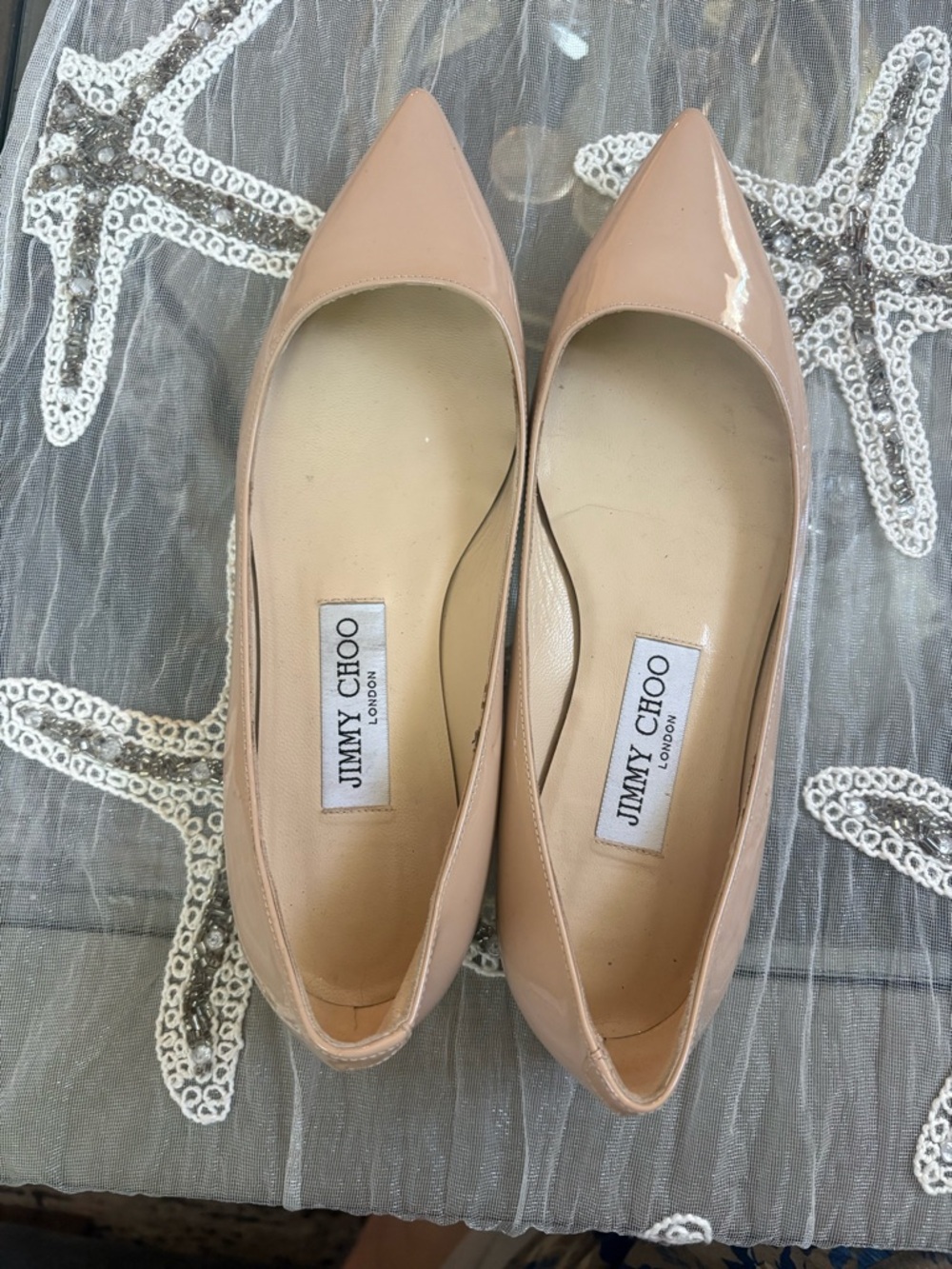 Jimmy Choo Nude Patent Pointed Ballet Flats EUR size 36 - Picture 3 of 4